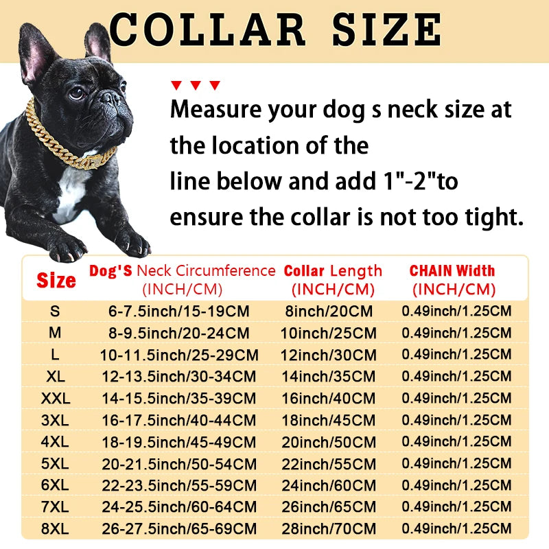 Collier cubain de luxe en diamant pour chiens et chats