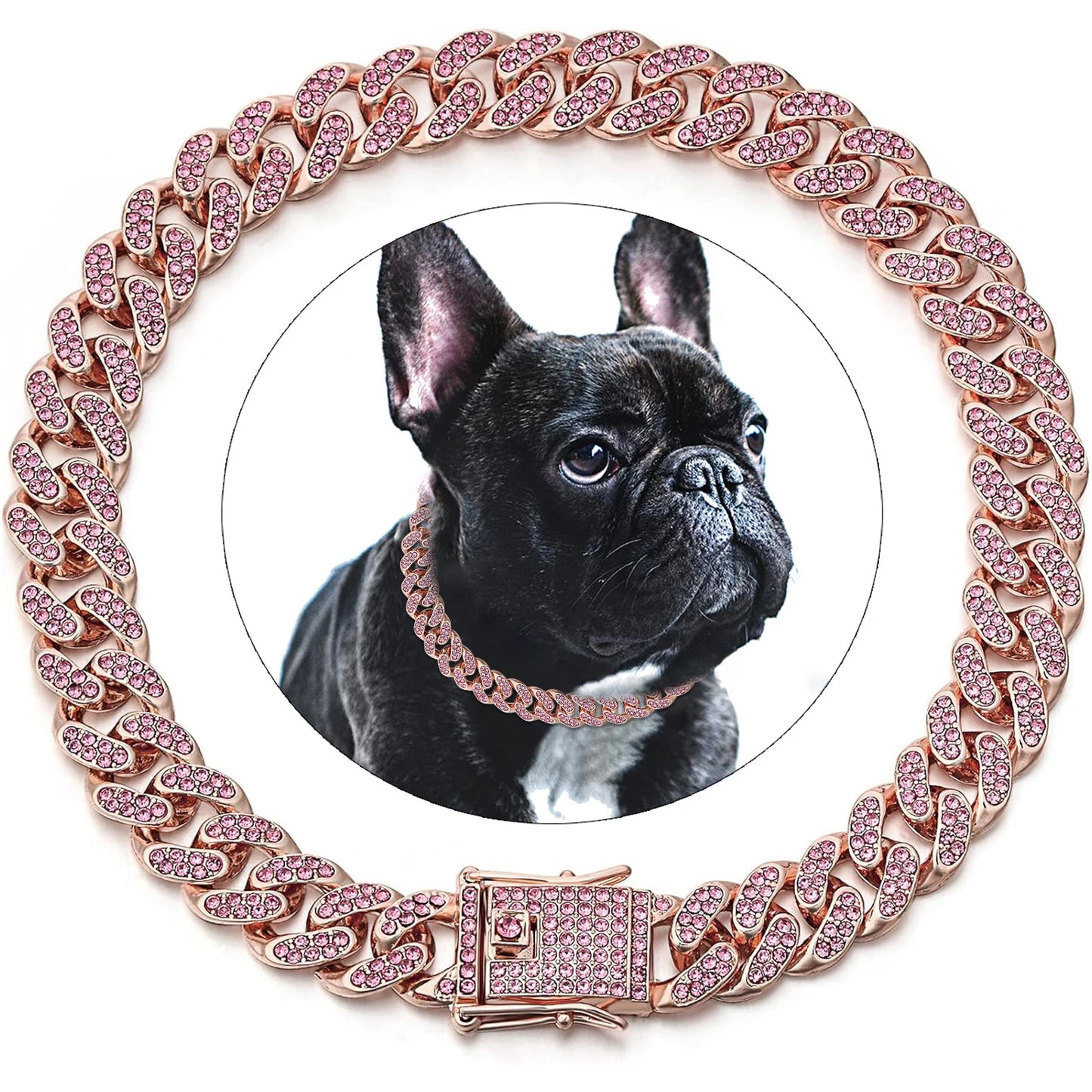 Collier cubain de luxe en diamant pour chiens et chats